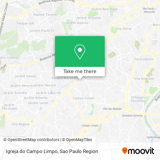 Mapa Igreja do Campo Limpo