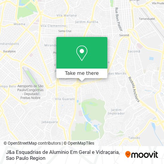 Mapa J&a Esquadrias de Alumínio Em Geral e Vidraçaria