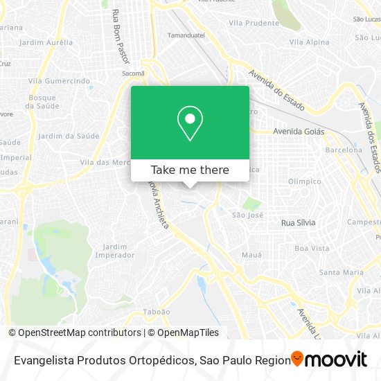 Evangelista Produtos Ortopédicos map