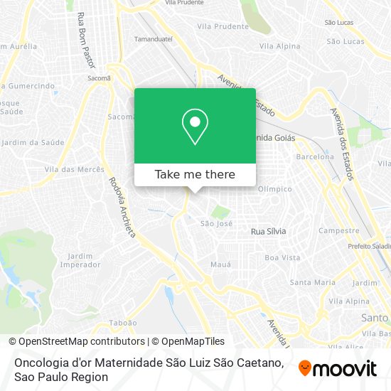 Oncologia d'or Maternidade São Luiz São Caetano map