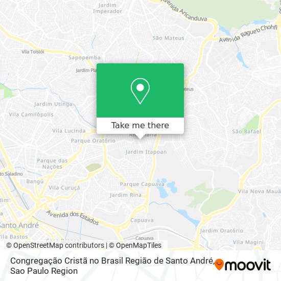 Mapa Congregação Cristã no Brasil Região de Santo André