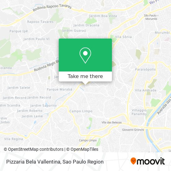 Mapa Pizzaria Bela Vallentina