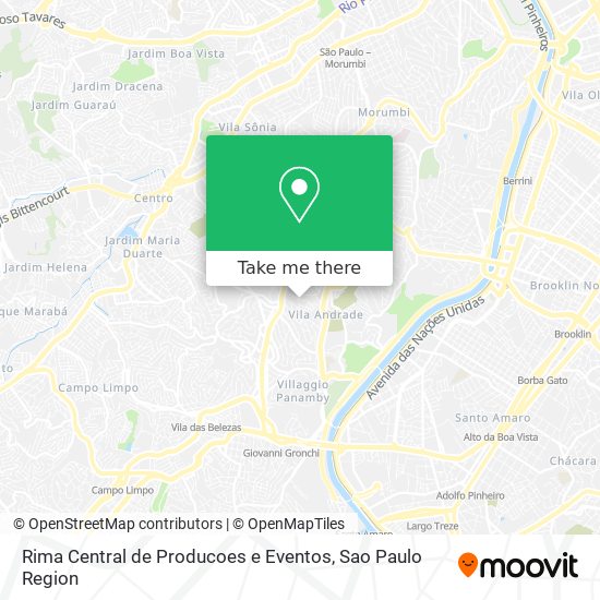 Mapa Rima Central de Producoes e Eventos