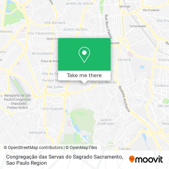 Mapa Congregação das Servas do Sagrado Sacramento