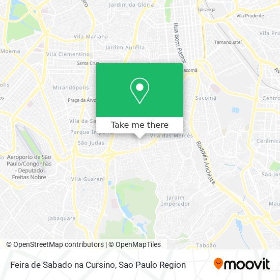 Mapa Feira de Sabado na Cursino