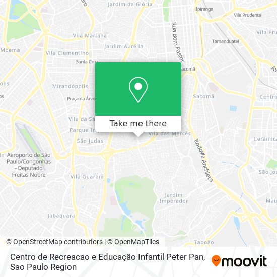 Mapa Centro de Recreacao e Educação Infantil Peter Pan