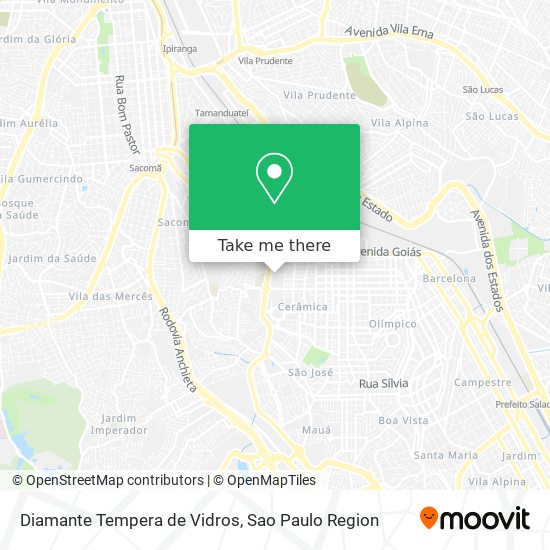 Diamante Tempera de Vidros map