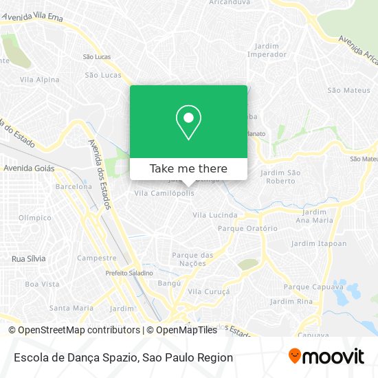 Mapa Escola de Dança Spazio