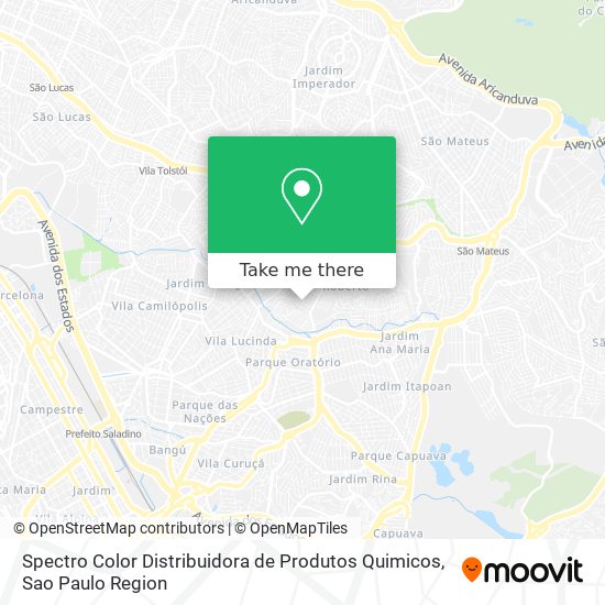 Mapa Spectro Color Distribuidora de Produtos Quimicos