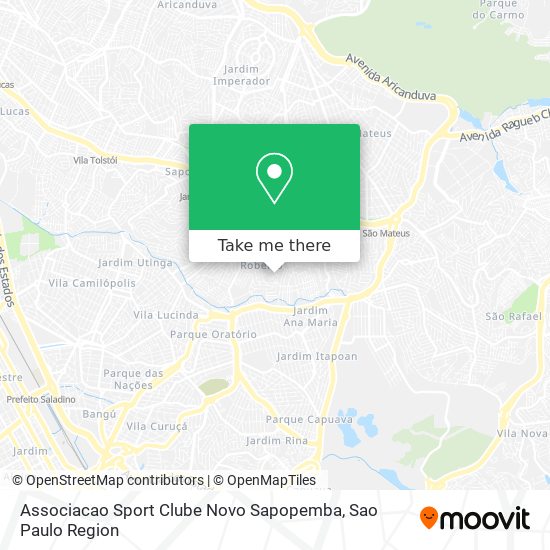 Mapa Associacao Sport Clube Novo Sapopemba