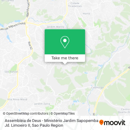 Mapa Assembléia de Deus - Ministério Jardim Sapopemba Jd. Limoeiro II