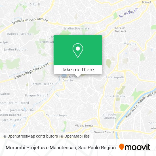 Mapa Morumbi Projetos e Manutencao