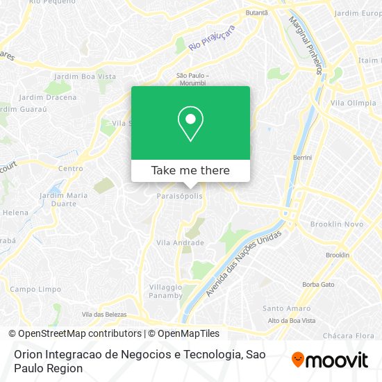 Mapa Orion Integracao de Negocios e Tecnologia