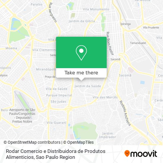 Mapa Rodar Comercio e Distribuidora de Produtos Alimenticios