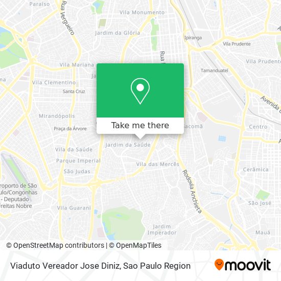 Mapa Viaduto Vereador Jose Diniz