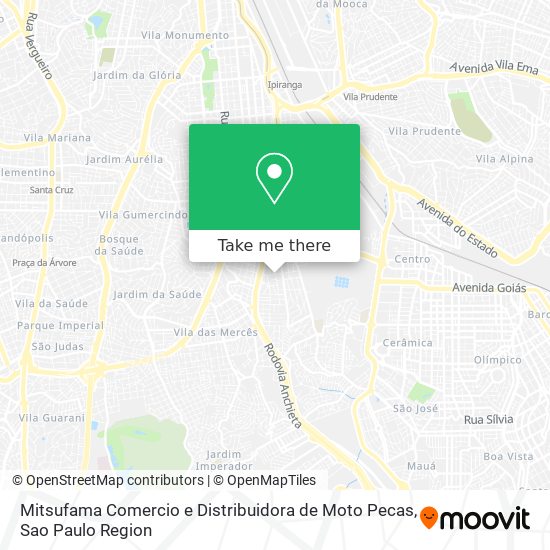 Mapa Mitsufama Comercio e Distribuidora de Moto Pecas