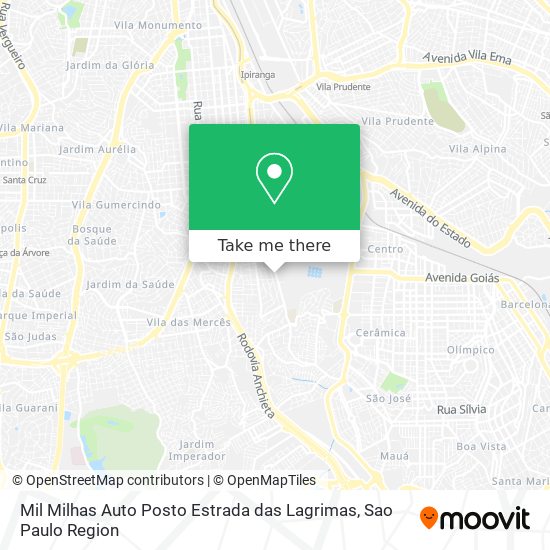 Mil Milhas Auto Posto Estrada das Lagrimas map