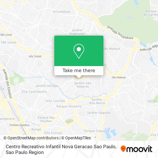 Mapa Centro Recreativo Infantil Nova Geracao Sao Paulo