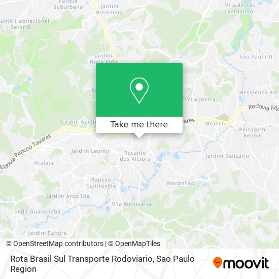 Rota Brasil Sul Transporte Rodoviario map