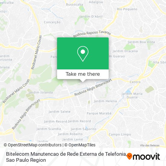 Mapa Bitelecom Manutencao de Rede Externa de Telefonia