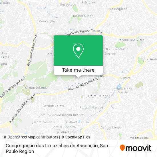 Congregação das Irmazinhas da Assunção map