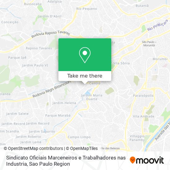 Mapa Sindicato Oficiais Marceneiros e Trabalhadores nas Industria