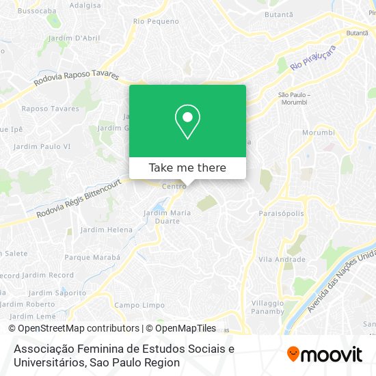 Mapa Associação Feminina de Estudos Sociais e Universitários