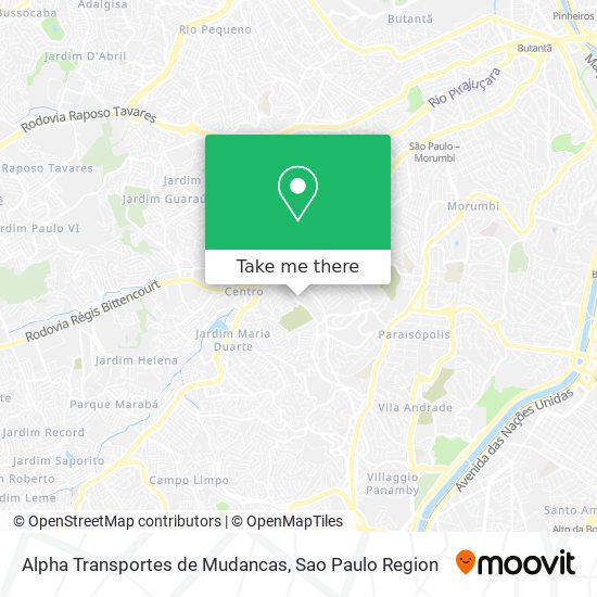 Alpha Transportes de Mudancas map