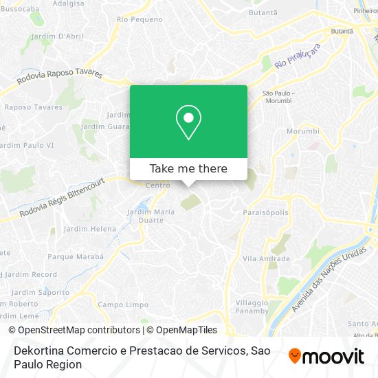 Mapa Dekortina Comercio e Prestacao de Servicos