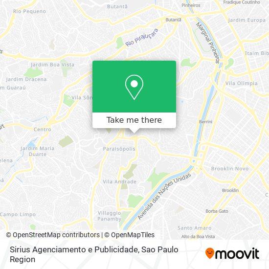 Mapa Sirius Agenciamento e Publicidade