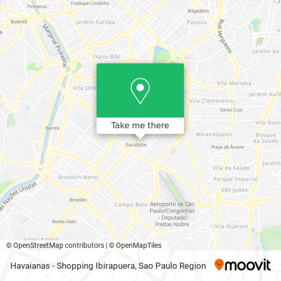 Mapa Havaianas - Shopping Ibirapuera