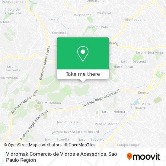 Mapa Vidromak Comercio de Vidros e Acessórios