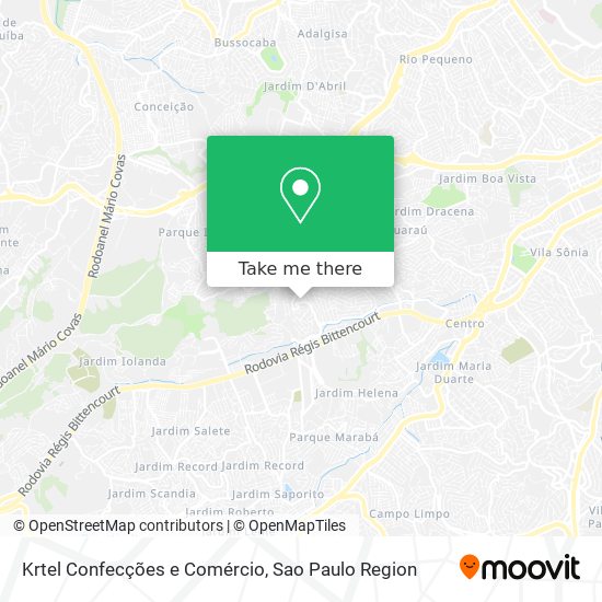 Mapa Krtel Confecções e Comércio