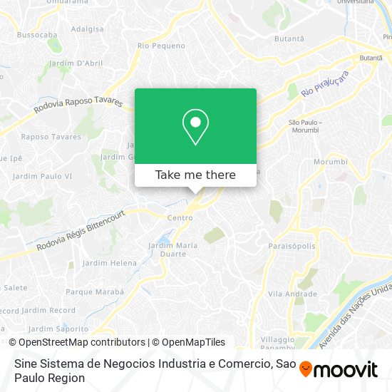 Mapa Sine Sistema de Negocios Industria e Comercio