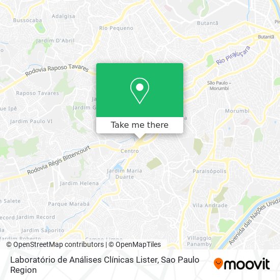 Laboratório de Análises Clínicas Lister map