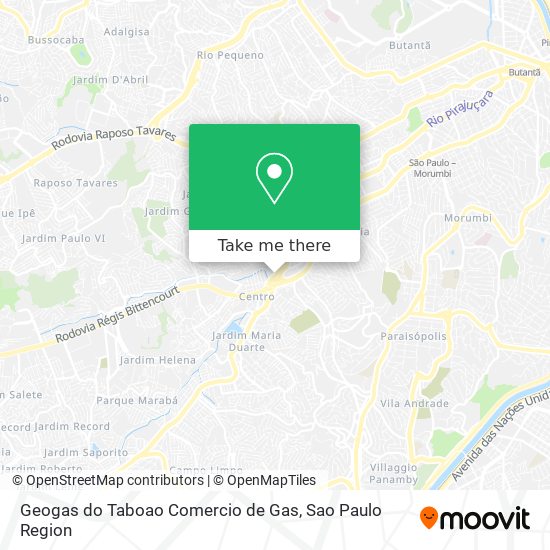 Geogas do Taboao Comercio de Gas map