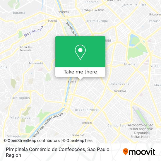 Mapa Pimpinela Comércio de Confecções