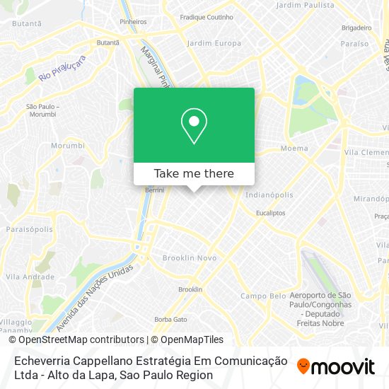 Echeverria Cappellano Estratégia Em Comunicação Ltda - Alto da Lapa map