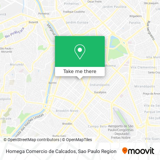 Mapa Homega Comercio de Calcados