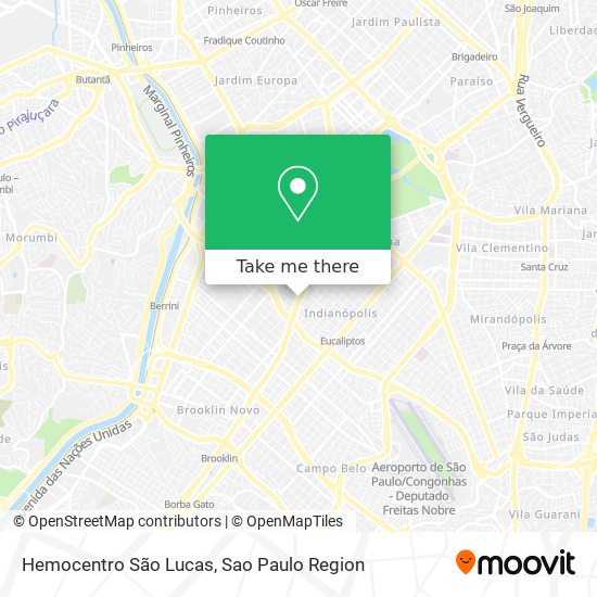 Hemocentro São Lucas map