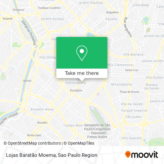 Mapa Lojas Baratão Moema