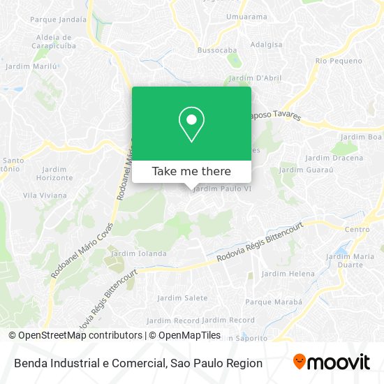 Mapa Benda Industrial e Comercial