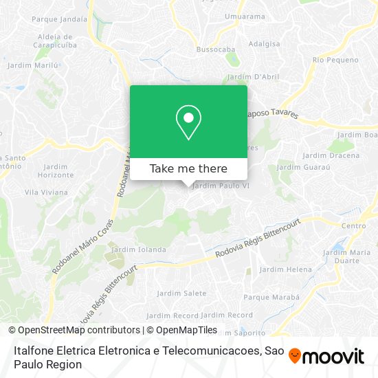 Mapa Italfone Eletrica Eletronica e Telecomunicacoes