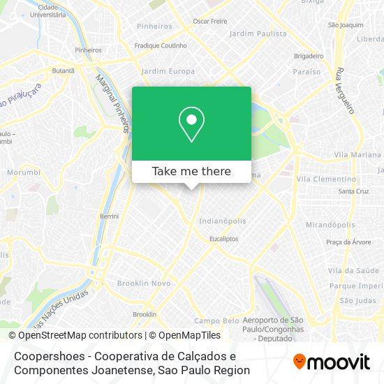 Mapa Coopershoes - Cooperativa de Calçados e Componentes Joanetense