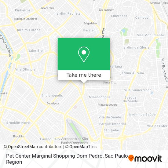Pet Center Marginal Shopping Dom Pedro map