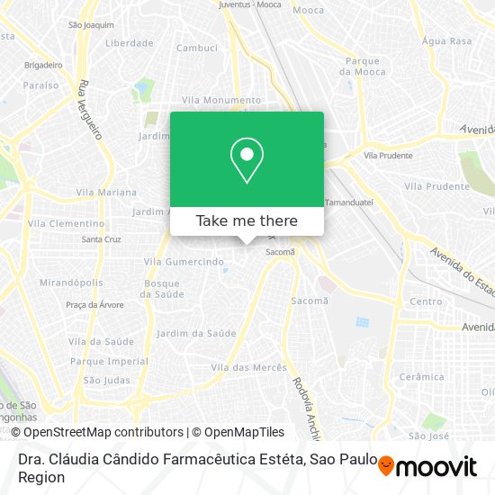 Mapa Dra. Cláudia Cândido Farmacêutica Estéta