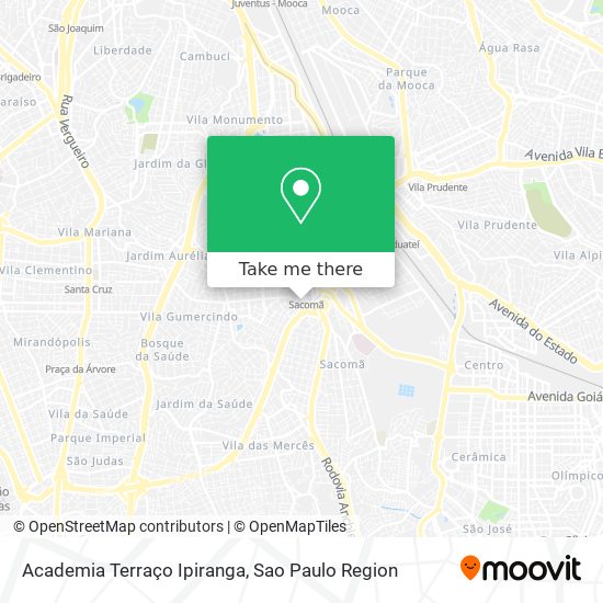 Mapa Academia Terraço Ipiranga