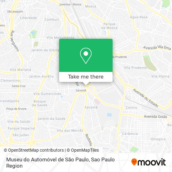 Mapa Museu do Automóvel de São Paulo