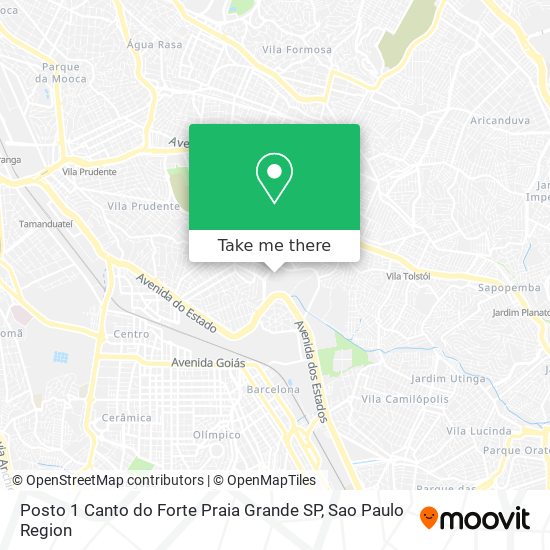 Mapa Posto 1 Canto do Forte Praia Grande SP