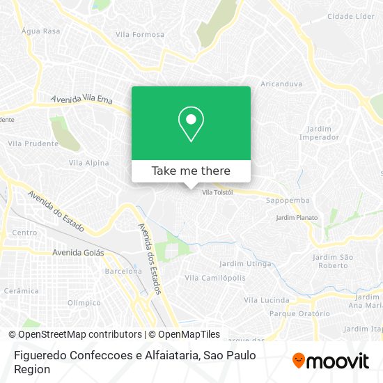 Mapa Figueredo Confeccoes e Alfaiataria